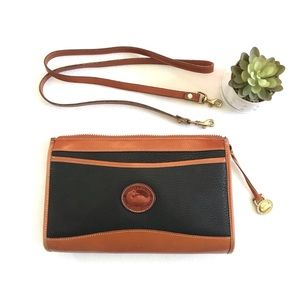 Vintage Dooney & Bourke Black & Tan Crossbody Bag